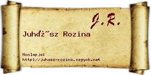 Juhász Rozina névjegykártya